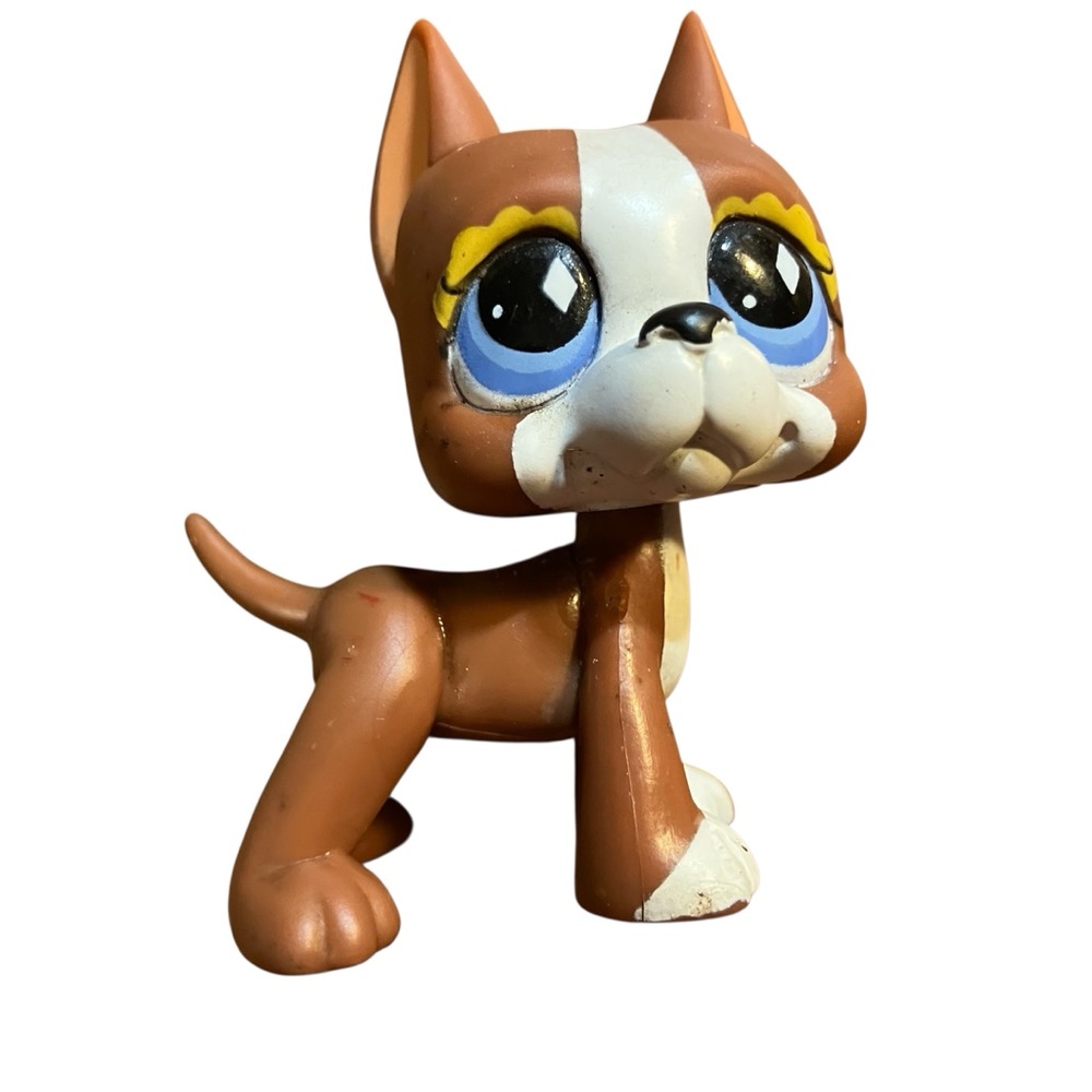 Littlest Pet Shop Brown Great Dane LPS #588 Blue Diamond Eyes Authentic